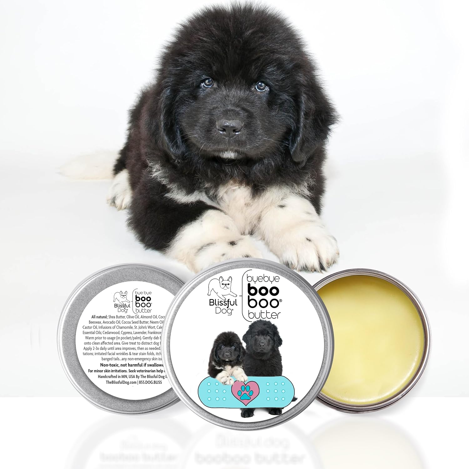 The Blissful Dog lata de 2 oz Newfoundland Booboo Butter