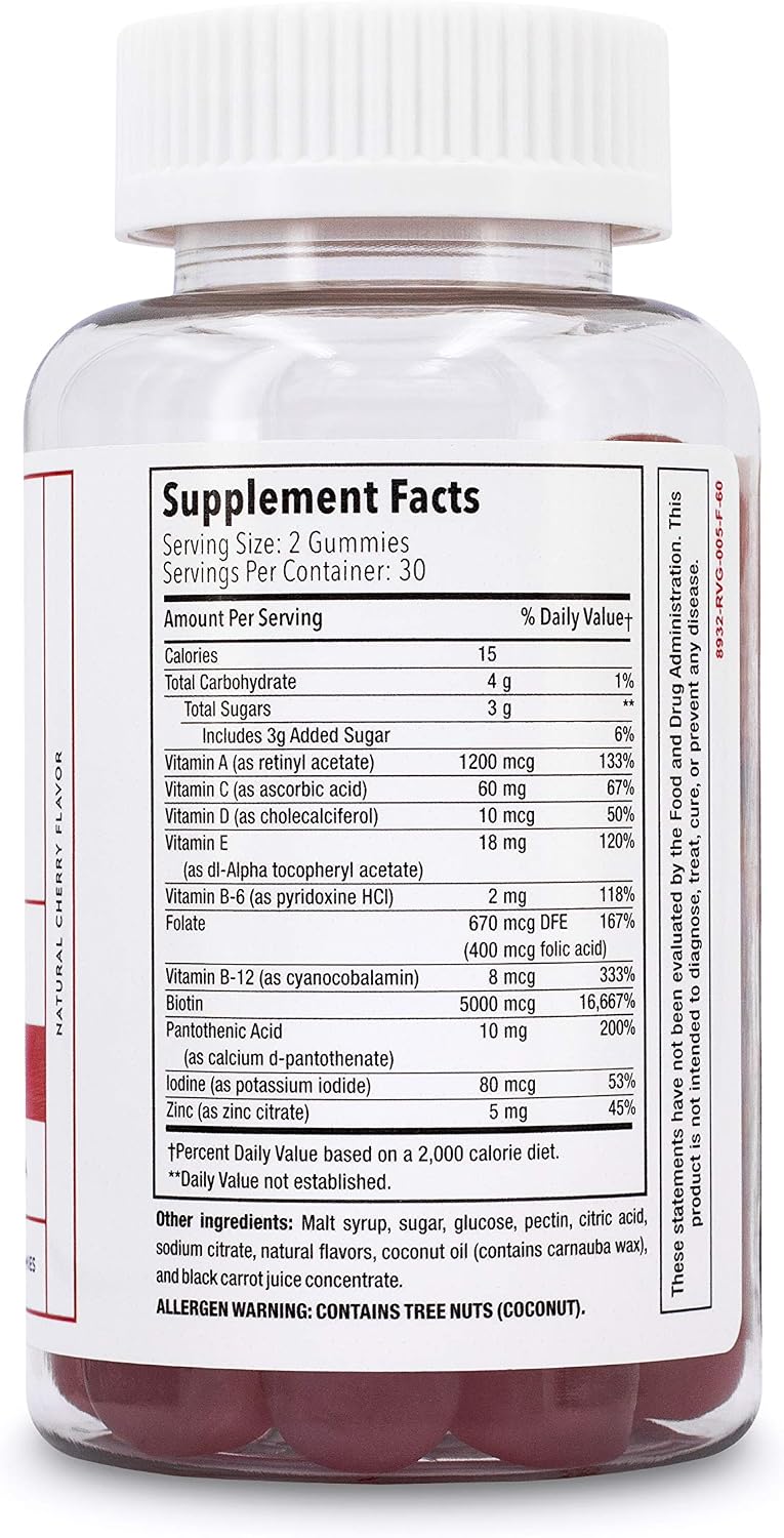 Elon Biotin Gummies – Gominolas de Biotina 5000 mcg para Cabello, Piel y Uñas (60 unidades)