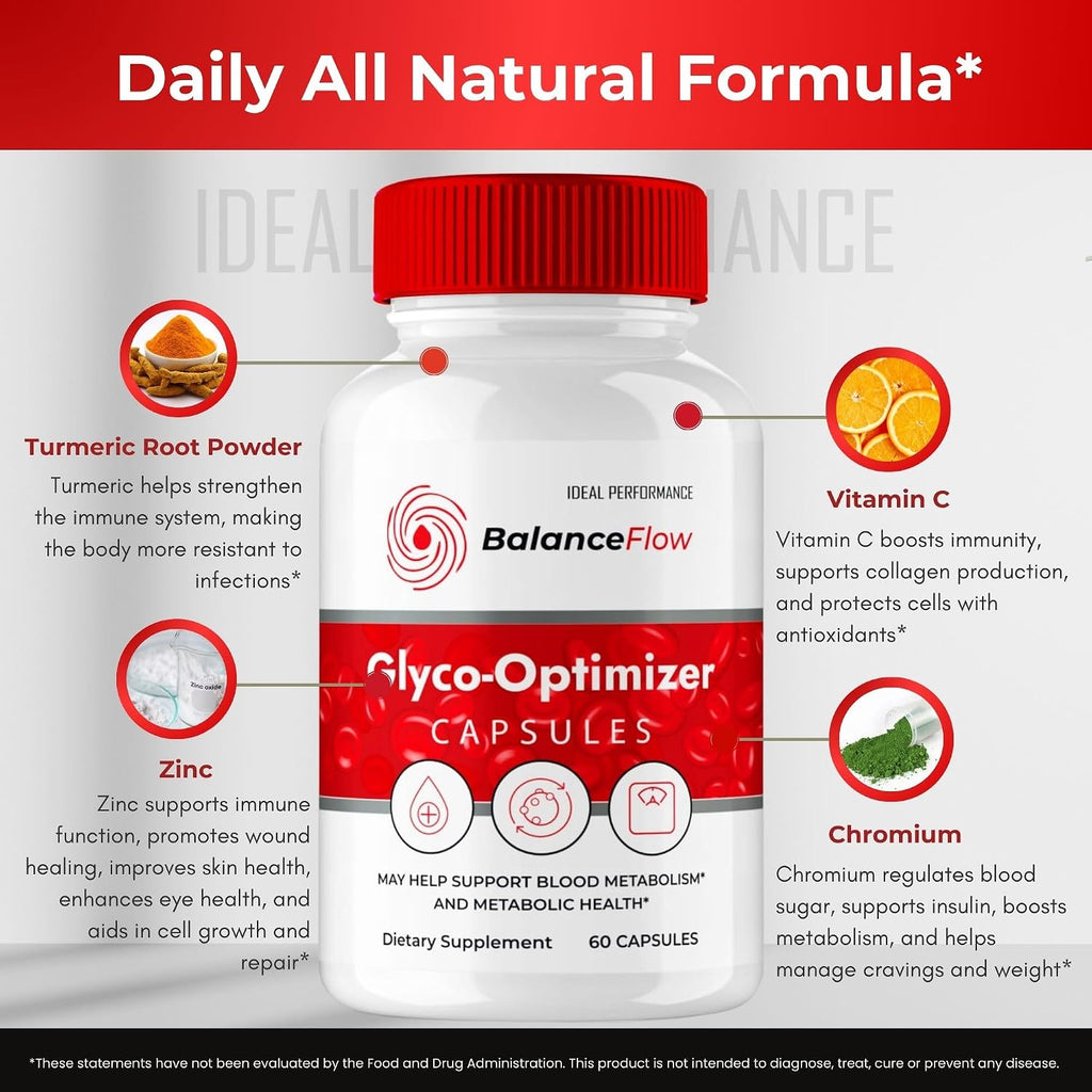 Balance Flow Glyco Optimizer Supplement Capsules – 5 Pack