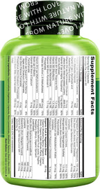 NATURELO Multivitamínico para Adolescentes (Chicas y Chicos), 120 Cápsulas, Multivitamínico de Alimentos Integrales con Minerales, No Transgénico, Vegetariano