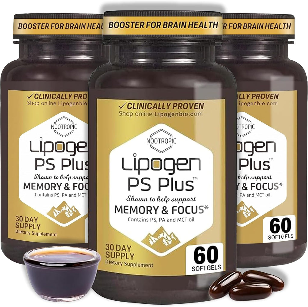 Lipogen PS Plus - Memory and Focus Supplement with Phosphatidylserine - 60 Softgels
