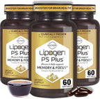 Lipogen PS Plus Senior - Suplemento de Fosfatidilserina para Memoria y Concentración, 120 Cápsulas Blandas