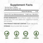 DEAL SUPPLEMENT Methyl B-12 5000 mcg, 240 Comprimidos Masticables | Forma Activa - Sabor Fresa - Energía y Función Cerebral - Vegano y Sin OGM