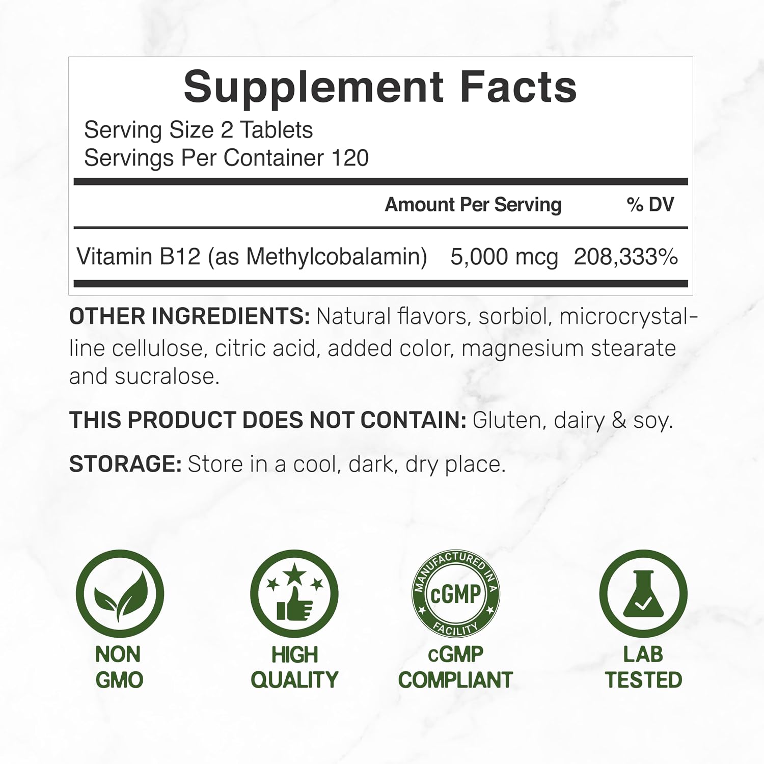 DEAL SUPPLEMENT Methyl B-12 5000 mcg, 240 Comprimidos Masticables | Forma Activa - Sabor Fresa - Energía y Función Cerebral - Vegano y Sin OGM