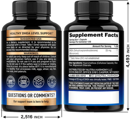 DHEA 25mg Micronizado - Suplemento Hormonal – Equilibrio hormonal: Como precursor hormonal, ayuda a mantener un – Image 2