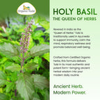 Cápsulas de Albahaca Sagrada (Tulsi) Organic Veda - Complemento Alimenticio con Pimienta Negra - 60 Cápsulas Veganas