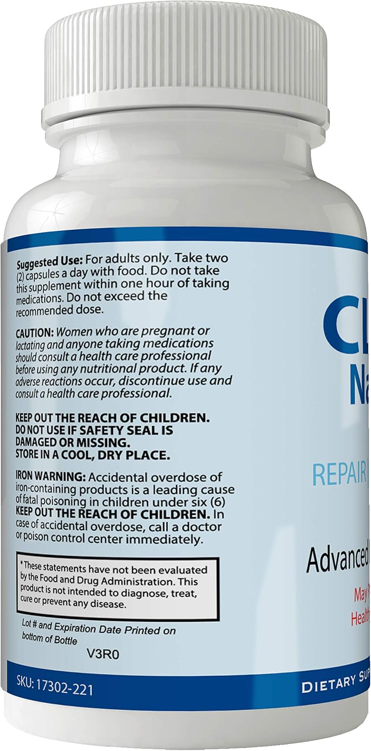 Clear Nails Plus - Suplemento de Biotina, 60 Cápsulas, Sin Gluten
