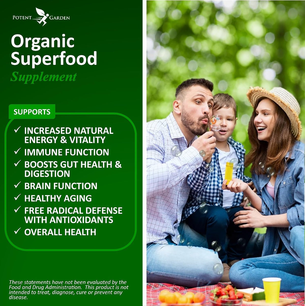 Potent Garden Super Greens Cápsulas - – Cereza ácida (Prunus cerasus): Aporta compuestos bioactivos como – Image 3