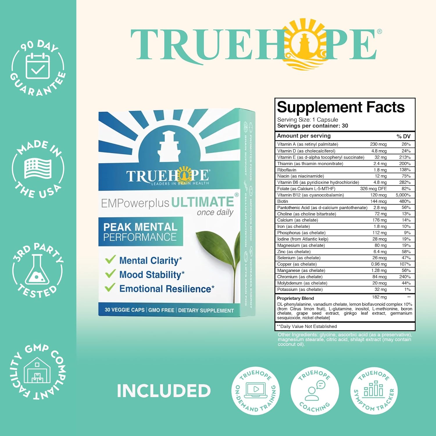 Truehope EMPowerplus Ultimate Strength – 36 en 1, Multivitamínico y Mineral, 30 Días