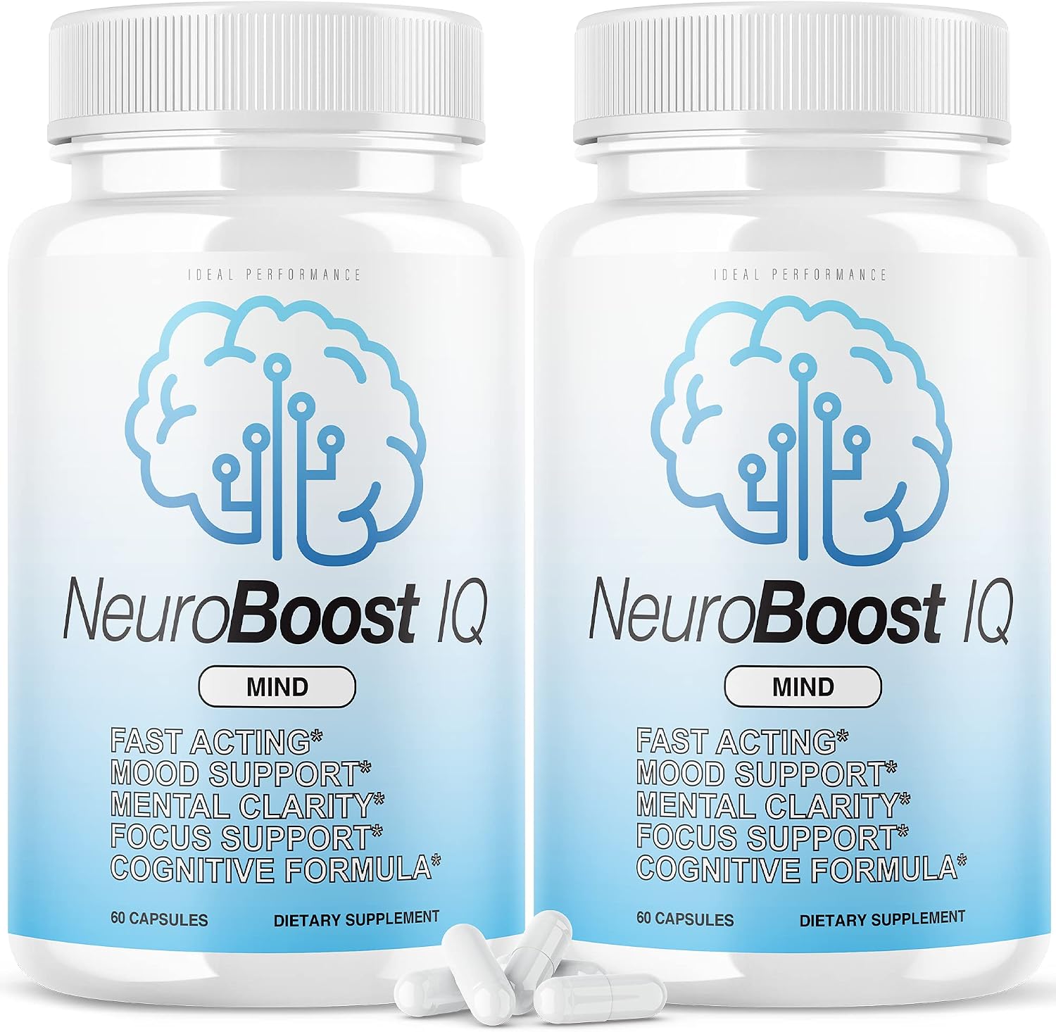Neuro Boost IQ - Suplemento para la concentración y memoria (120 Cápsulas, 2 Envases)