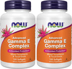 NOW Foods Advanced Gamma E Complex, Tocoferoles Mixtos y Tocotrienoles - 120 Cápsulas Blandas