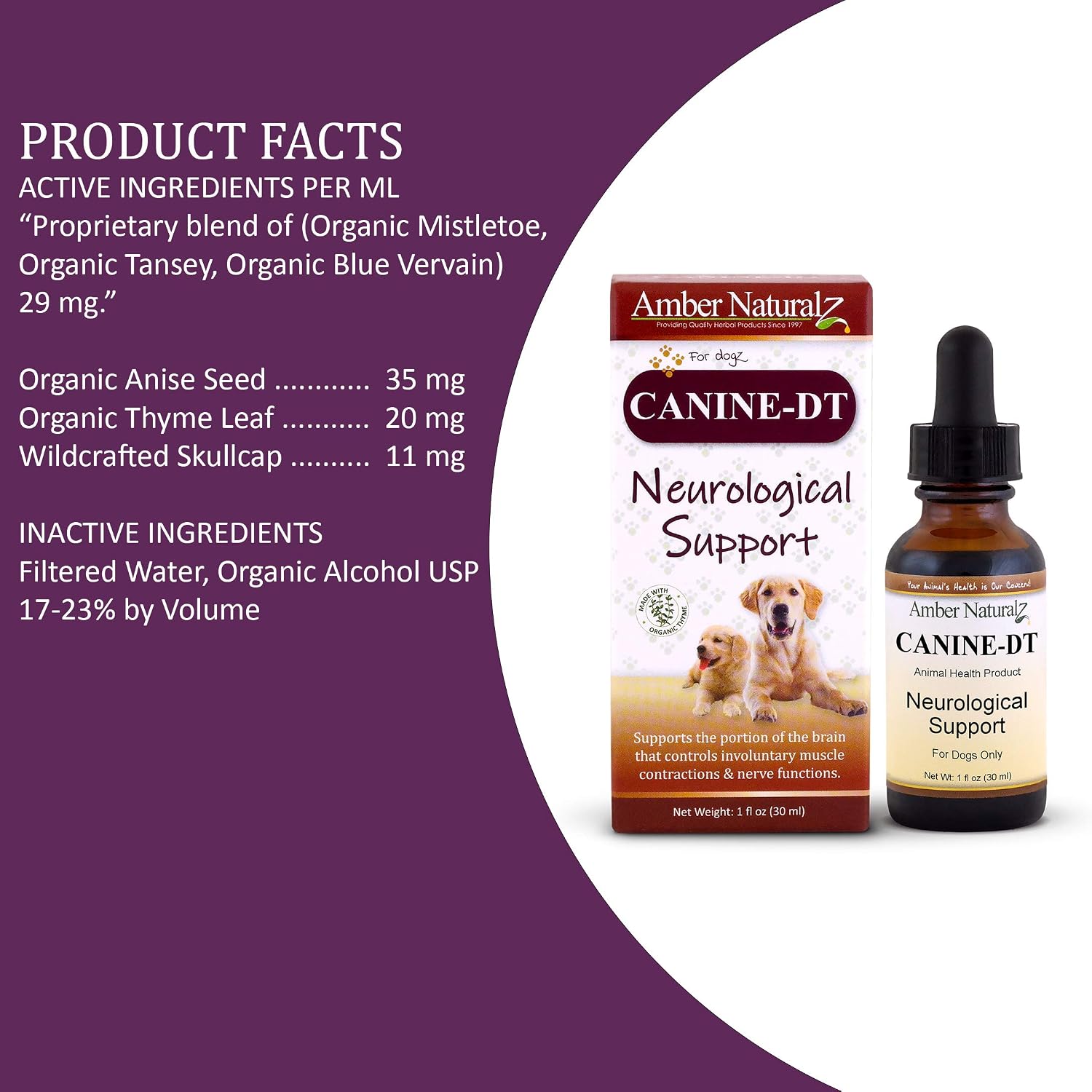 Amber NaturalZ Canine DT - Suplemento Herbal para Perros (30ml)