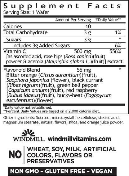 Windmill Vitamin C 500 mg con Rosa Mosqueta y Bioflavonoides - 50 Comprimidos Masticables – Image 2