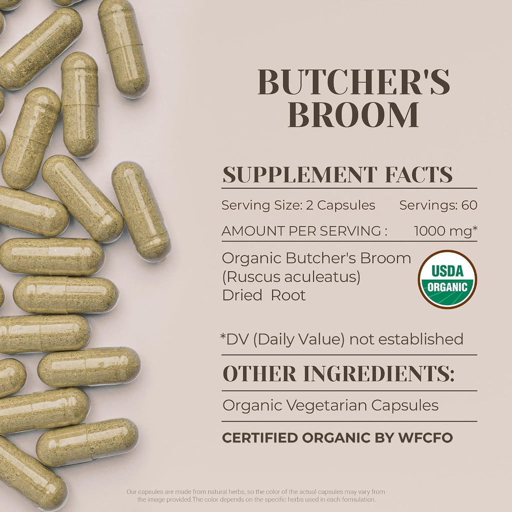 Garden Organics Butcher's Broom Orgánico 120 Cápsulas