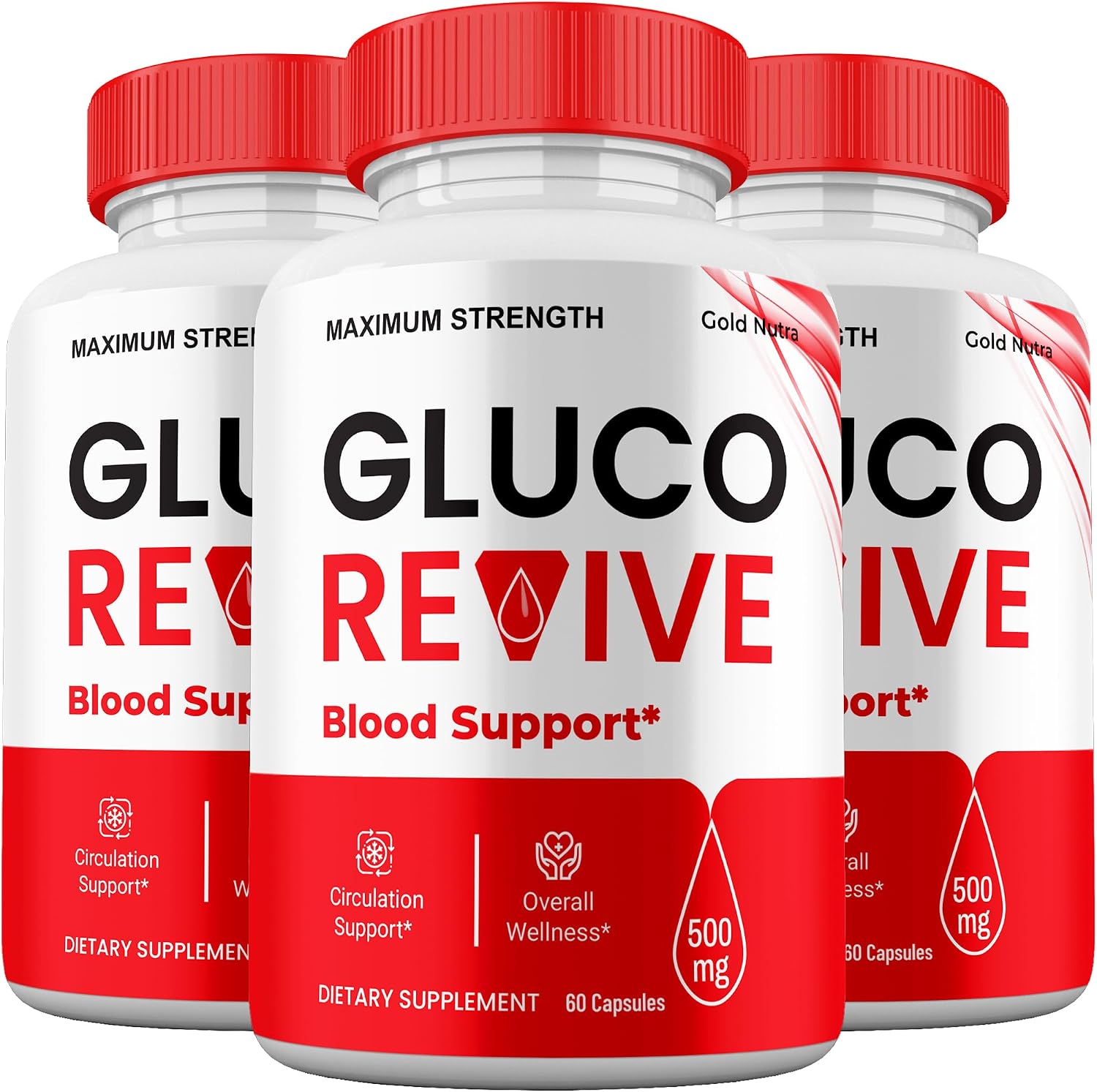 GlucoRevive Cápsulas (3 Pack) - Fórmula Avanzada Natural