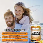 TheraSuva Vitamina D3 5.000 UI + K2 de Alta Potencia – Vegano, No-GMO, con Aceite de Coco Orgánico – Apoyo Óseo y Cardíaco, 120 Cápsulas Blandas