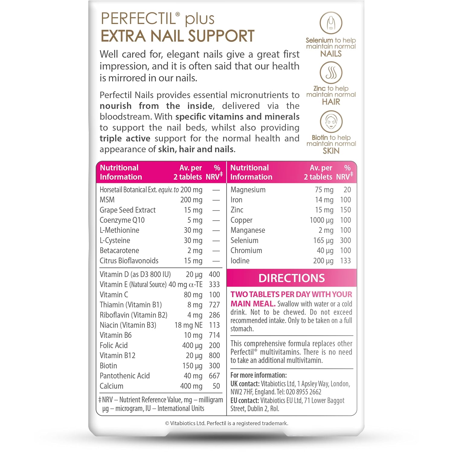 Perfectil Plus Nails Extra Support - 60 comprimidos