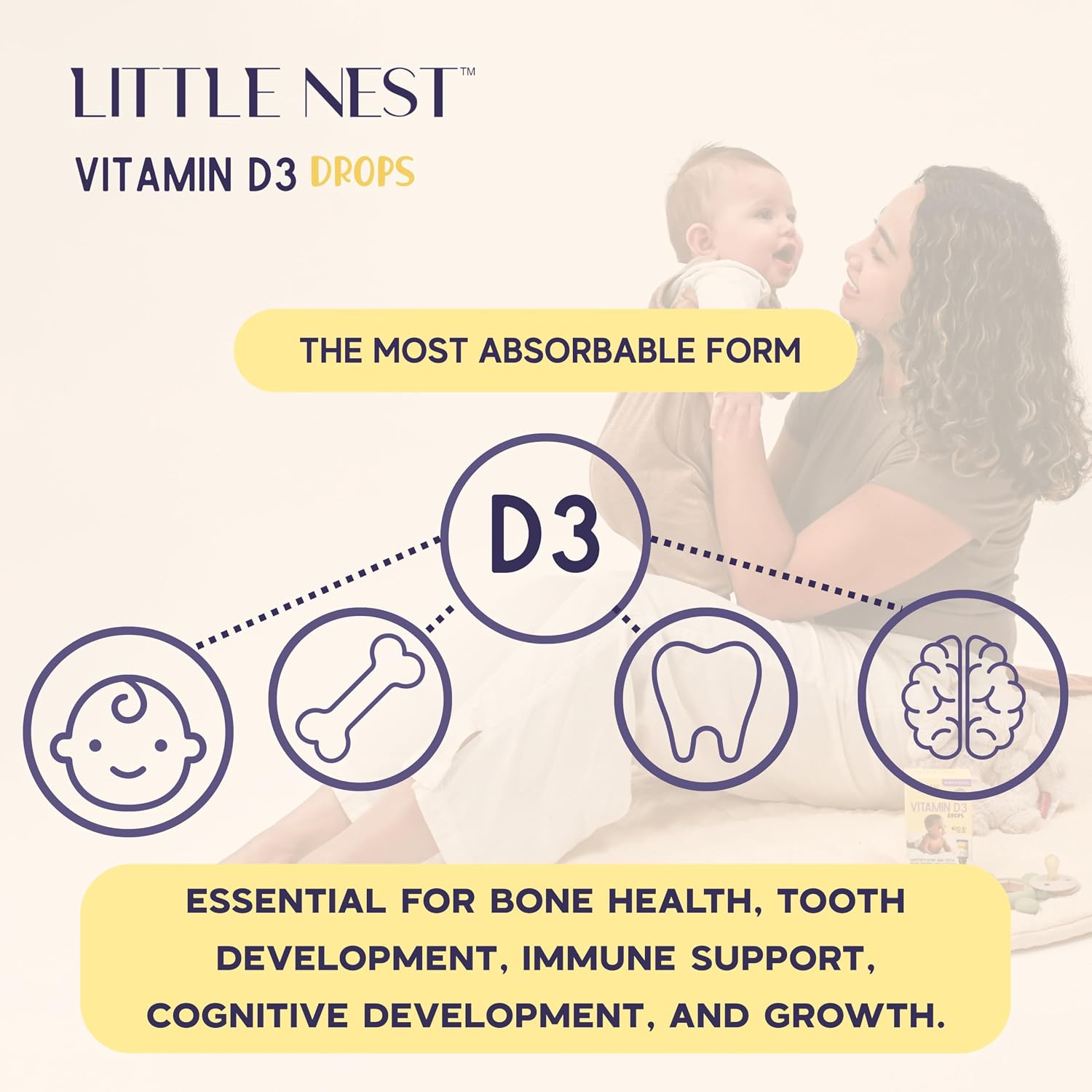 Baby Vitamin D3 Drops 400 UI – Gotas de Vitamina D3 para Bebés