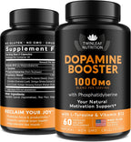 TWINLEAF NUTRITION Suplemento de Apoyo Cerebral, 1000 mg - con DMAE, Vitamina B12 y L-Tirosina - 60 Cápsulas