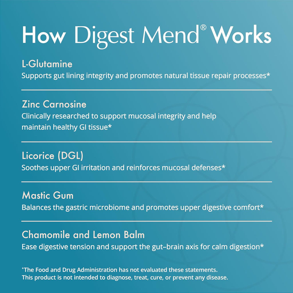 Nat Health Products Digest Mend - Apoyo Digestivo con DGL, Aloe Vera, Malvavisco y Manzanilla (180 Cápsulas)