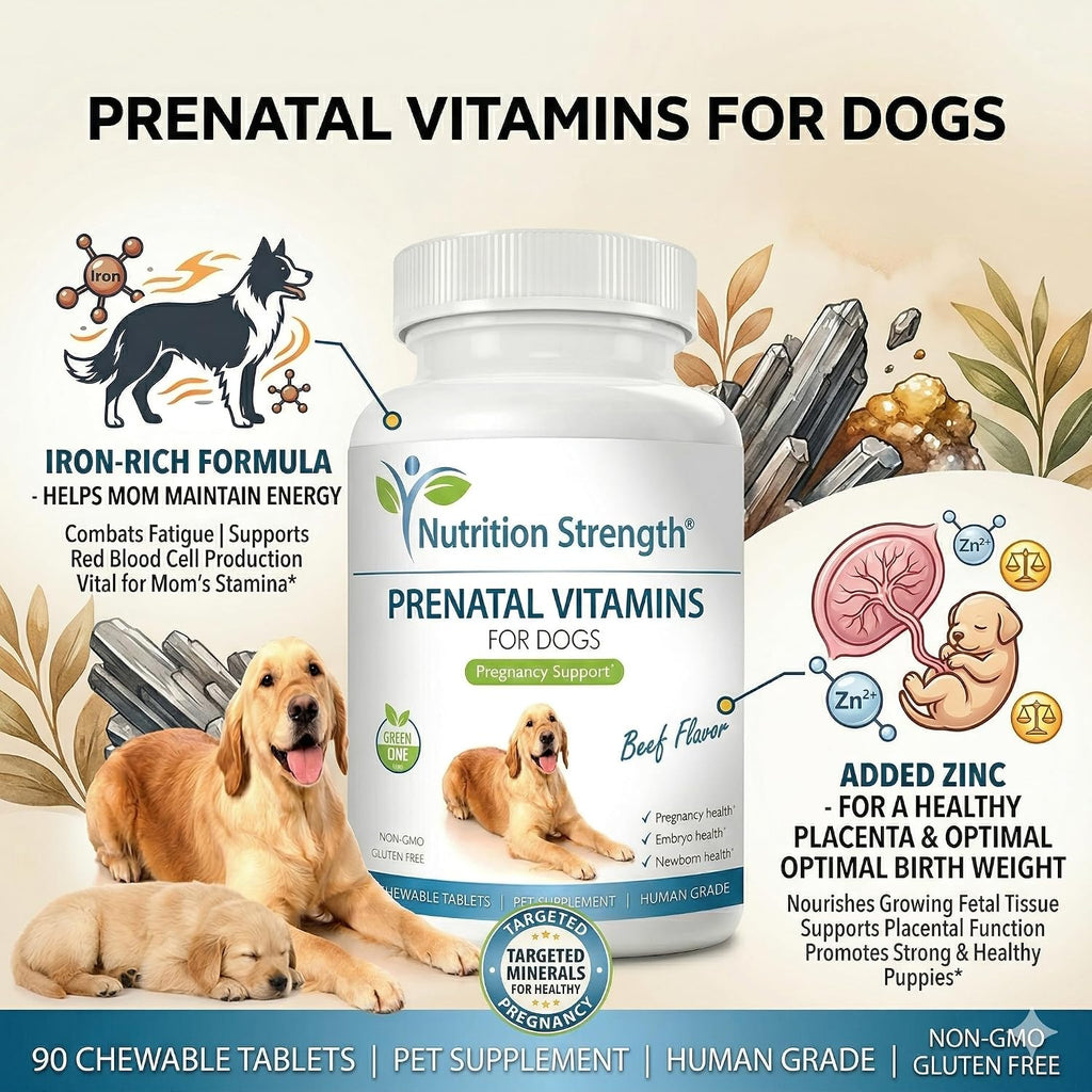 Nutrition Strength Vitaminas Prenatales para Perros - 90 Comprimidos Masticables
