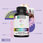 Zhou Daily Boost - Multivitamínico Probiótico para Mujeres y Hombres, 30 Cápsulas Vegetales