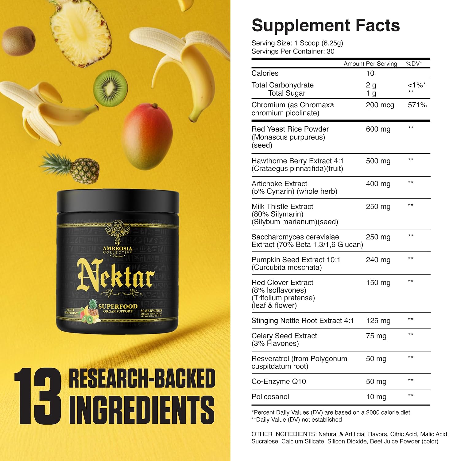 Ambrosia Superfood Organ & Cycle Support Powder, Fruta Sinfonía, 30 dosis