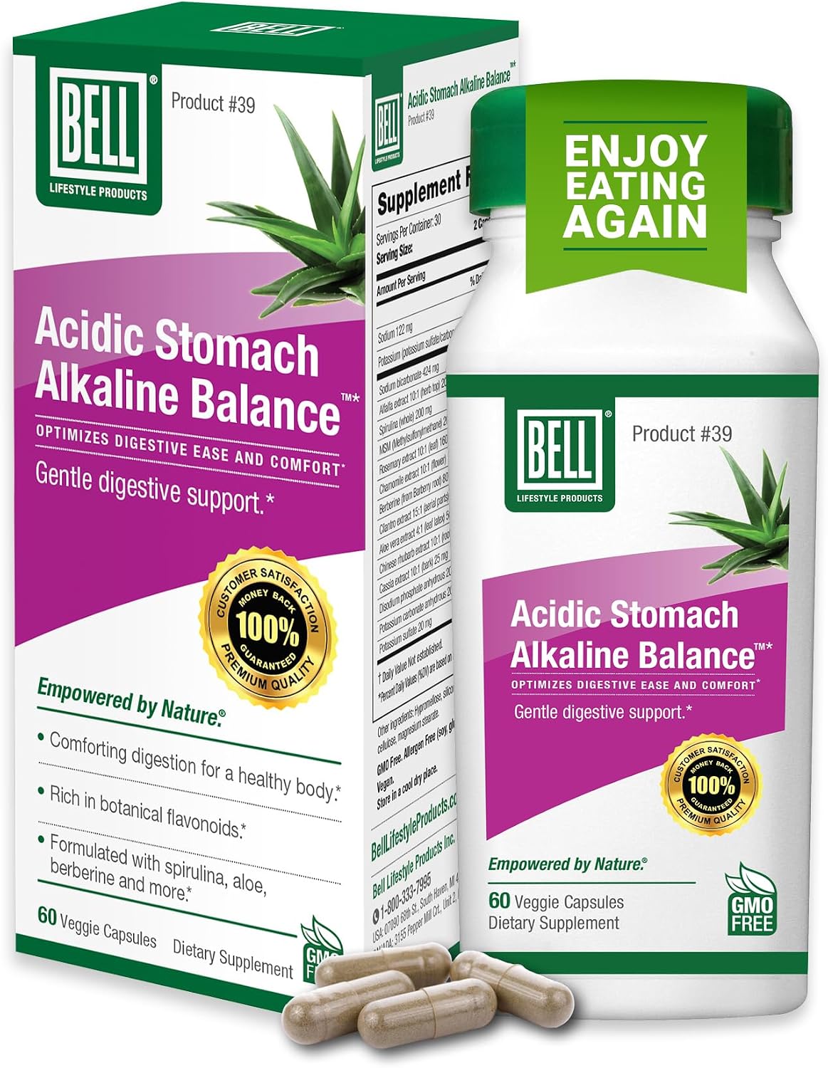 Bell Acidic Stomach Alkaline Balance - 60 Cápsulas