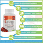 WELLNESS EXTRACT Eannatto Tocotrienols Vitamina E Sin Tocoferoles, Non-GMO, Sin Gluten, Antioxidante (300 mg, 30 cápsulas blandas)