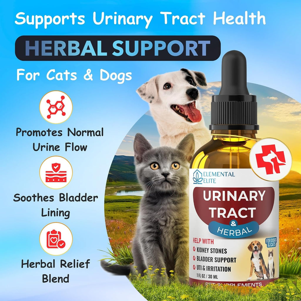 EDUZEBRA Gotas para la Salud Urinaria de Perros y Gatos – Suplemento Herbal Natural con Arándano Rojo