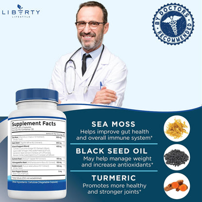 Liberty Lifestyle Sea Moss Black Seed Oil – Ashwagandha (Withania somnifera): Una planta adaptógena que, según la – Image 3