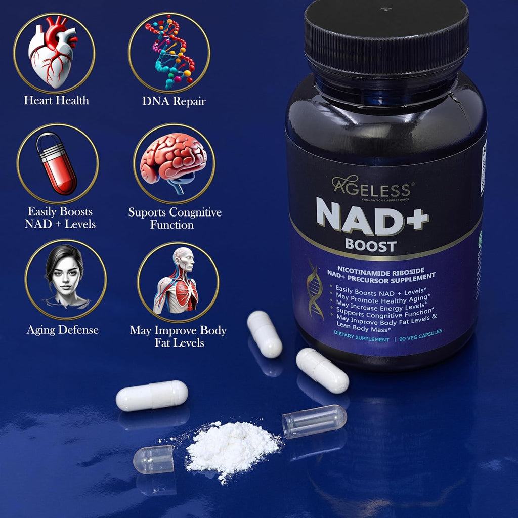 Ageless NAD+ Nicotinamida Ribósido 300mg – 90 Cápsulas