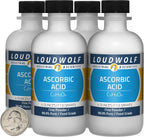 Ácido Ascórbico Puro 99.9% - Vitamina C en Polvo Fino - 1 Libra (4 Frascos)
