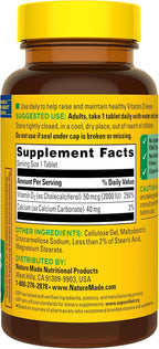 Nature Made Vitamina D3 2000 UI (50 mcg), 100 tabletas