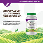 NaturVet VitaPet Adult Daily Vitamins for Dogs With Breath Aid – 60 Comprimidos Masticables