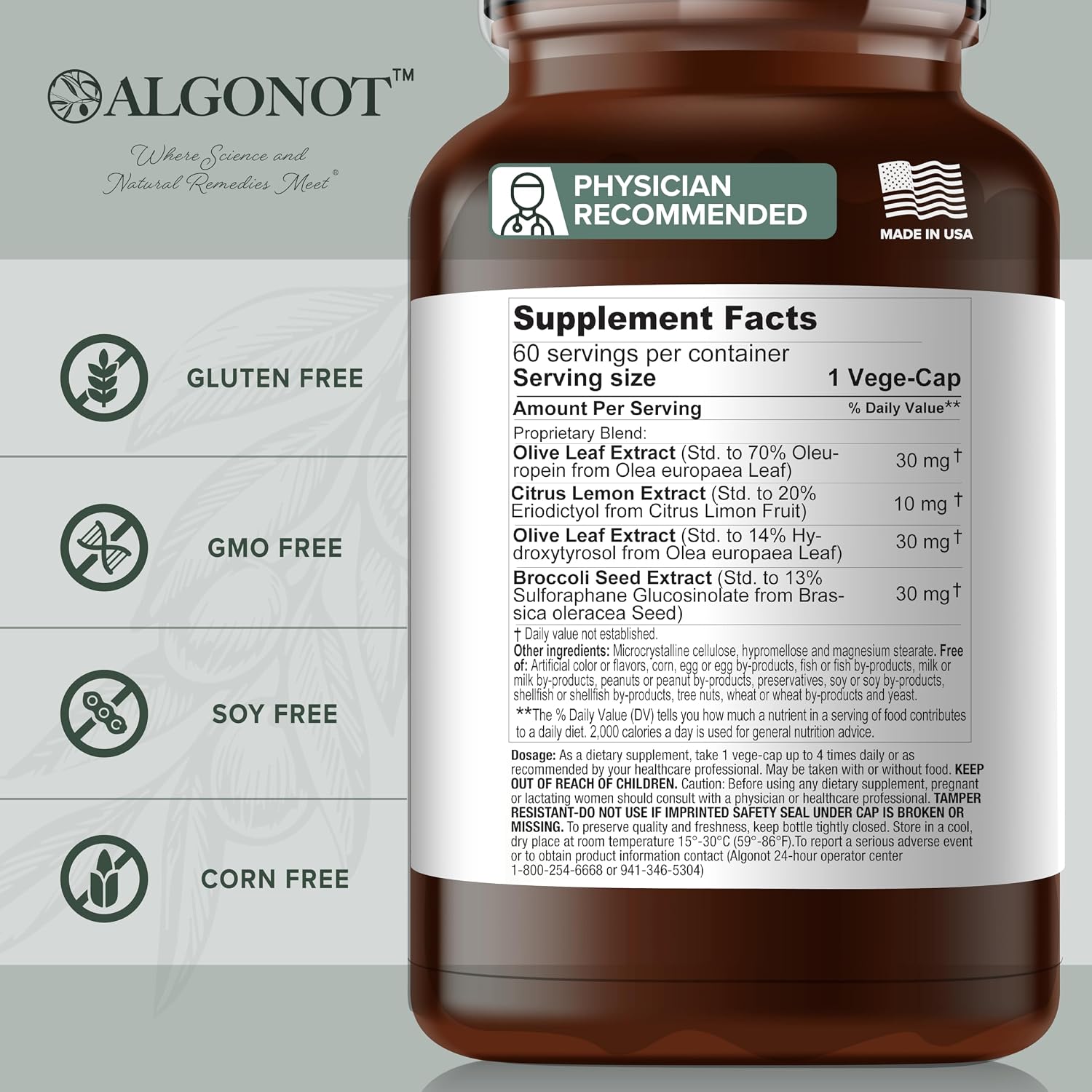 Algonot ViralProtek® Suplemento Vegano 60 cápsulas, Apoyo Inmunológico