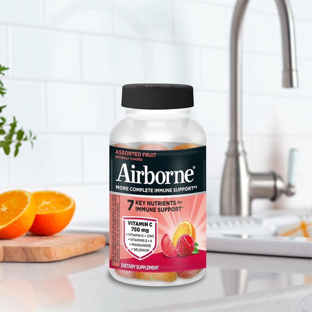 Airborne Vitamina C 750 mg Gomitas Sabor Frutas Variadas (21 unidades)