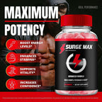 Surge Max Gummies, Official Surge Max Gummies for Men - Maximum Strength Performance, All Natural Support Overall Health & Wellness, SurgeMax Advanced Formula Gummy Reviews (2 Pack)