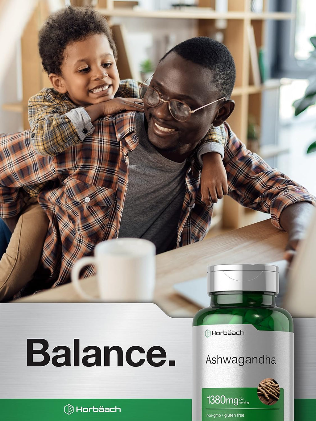 Horbäach Ashwagandha Root Supplement | 180 Cápsulas | para Hombres y Mujeres | Extracto Herbal | No-GMO, Sin Gluten