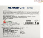 Patanjali Divya Memorygrit 20 Comprimidos - Suplemento Ayurvédico para la Memoria, Enfoque y Salud Cerebral