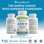 Power By Naturals ADK Vitamin Supplement – Vitaminas A, D3 (250 mcg) y K2 MK-7 – 180 Cápsulas (2 Paquetes, 6 Meses)