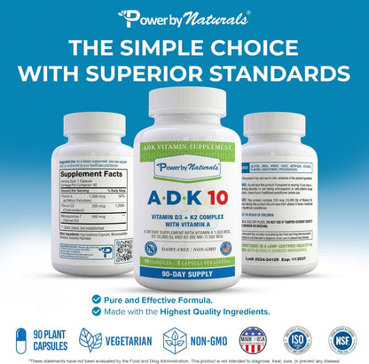 Power By Naturals ADK Vitamin Supplement – – Vitamina A: contribuye al metabolismo normal del hierro; al – Image 6