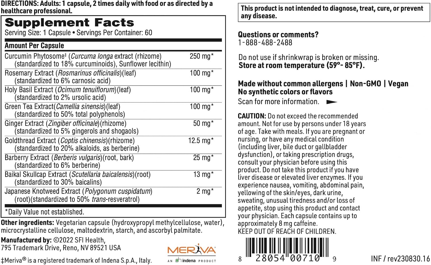 Klaire Labs Inflathera - Mezcla de Fitonutrientes con Cúrcuma y Knotweed (60 Cápsulas)