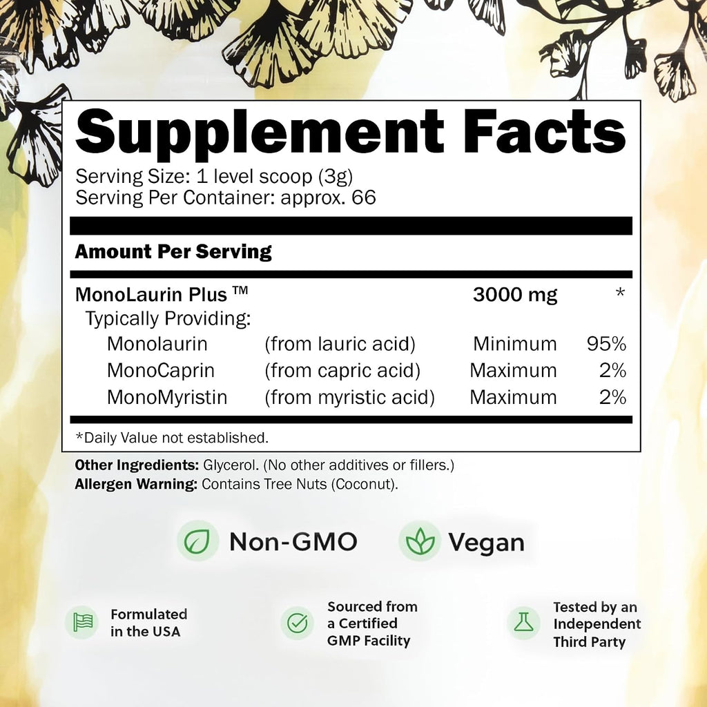 UltraLaurin® Monolaurin en Pellets 3000mg - 198g - Inspired Nutrition