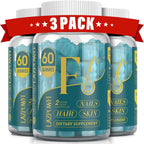 Lazpowfi Gominolas de Biotina para Cabello, Piel y Uñas - Pack de 3 (90 Días) - Sabor Arándanos