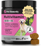 Pet Honesty Multivitamínico Máxima Potencia para Perros con Glucosamina y Probióticos, 90 Comprimidos Sabor Salmón
