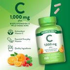 Nature's Truth Vitamina C 1000 mg con Rosa Mosqueta y Bioflavonoides - 100 Cápsulas