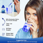 Gotas de Azul de Metileno, Grado Farmacéutico para Humanos, Suplemento Líquido para la Salud Cerebral con PQQ, CoQ10, Vitamina C, Extracto de Pimienta Negra para Apoyo Cognitivo, Grado USP 1%, 60 ml