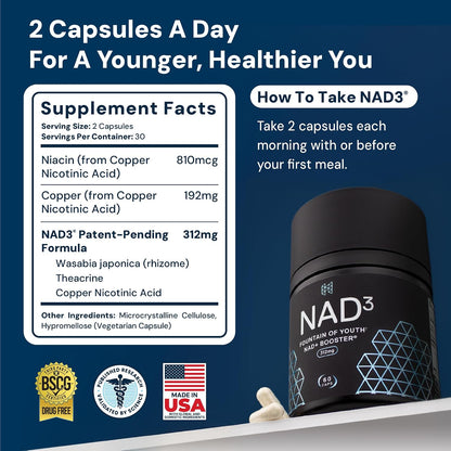 HPN NAD3 Potenciador Clínico de NAD+ para Salud Celular y Energía Natural – Image 2