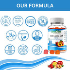 Greenfield Nutritions Gominolas de Vitamina D3 Halal - 2000 IU (50 mcg), 90 Gominolas Vegetarianas